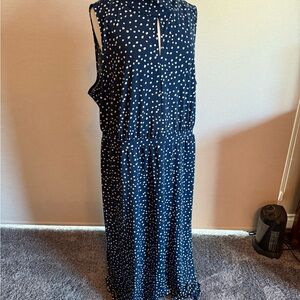 Molly & Isadora Navy Polka Dot Sleeveless Dress
